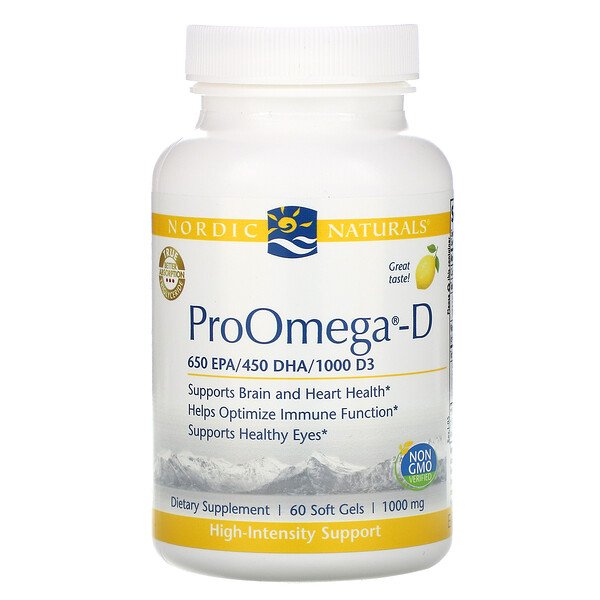 Nordic Naturals ProOmega-D Lemon 1,000 mg 60 Soft Gels 3 nordic naturals proomega d lemon 1 000 mg 60 soft gels 70455