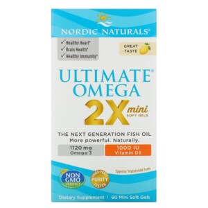 Mua Nordic Naturals Ultimate Omega 2X Mini with Vitamin D3 Lemon 60 Mini Soft Gels giảm giá rẻ Hà nội TPHCM