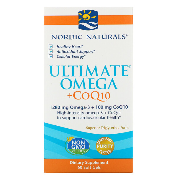 Nordic Naturals Ultimate Omega + CoQ10 1,280 mg 60 Soft Gels 3 nordic naturals ultimate omega coq10 1 280 mg 60 soft gels 13117