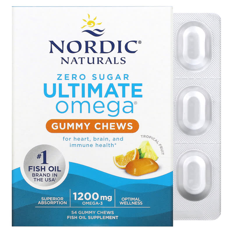 Nordic Naturals Ultimate Omega Tropical Fruit 600 mg 54 Gummy Chews 3 Nordic Naturals Ultimate Omega Tropical Fruit 600 mg 54 Gummy Chews 768990018039