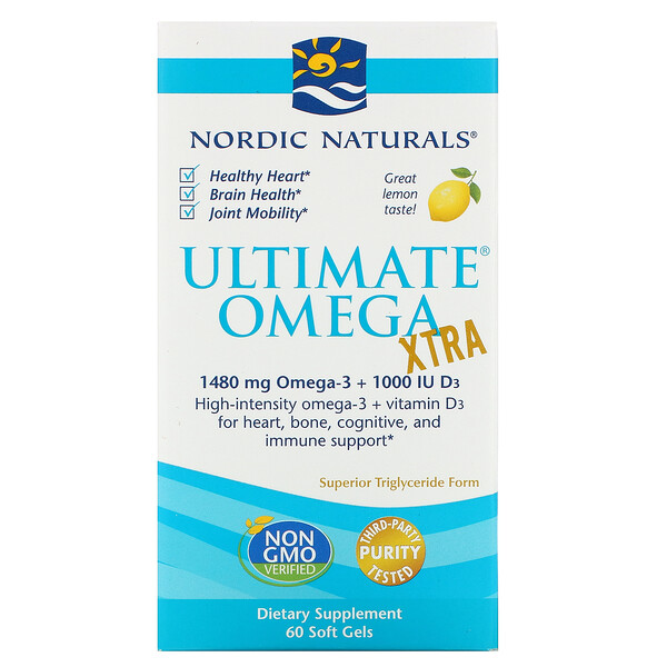 Nordic Naturals Ultimate Omega Xtra Lemon 1,480 mg 60 Soft Gels 3 nordic naturals ultimate omega xtra lemon 1 480 mg 60 soft gels 39278