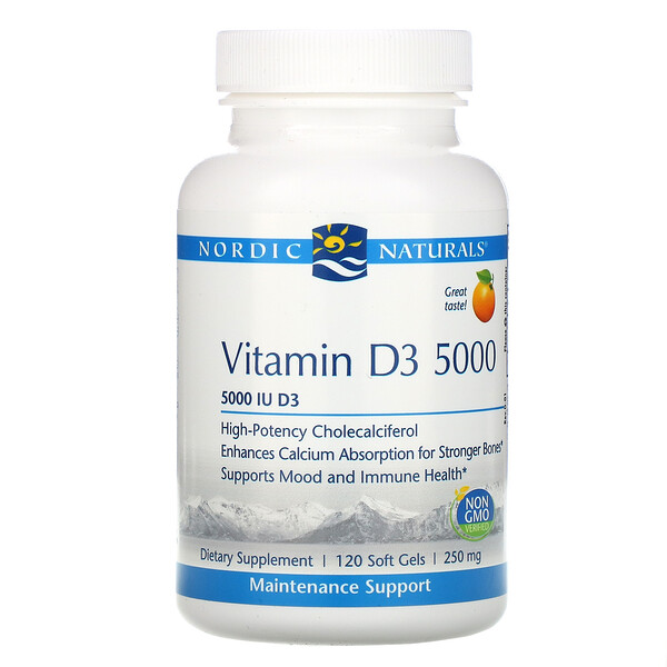 Nordic Naturals Vitamin D3 5000 Orange 5,000 IU 120 Soft Gels 3 nordic naturals vitamin d3 5000 orange 5 000 iu 120 soft gels 80553