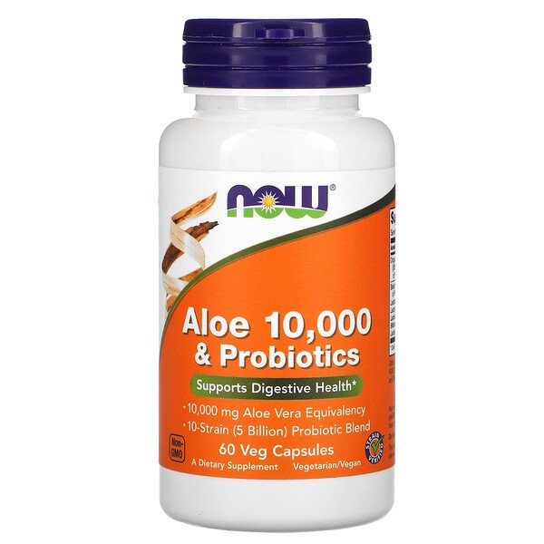 Now Foods Aloe 10,000 & Probiotics 60 Veg viên 3 now foods aloe 10 000 probiotics 60 veg capsules 63574