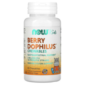 NOW Foods Berry Dophilus Kids 2 Billion 60 Chewables 733739029362
