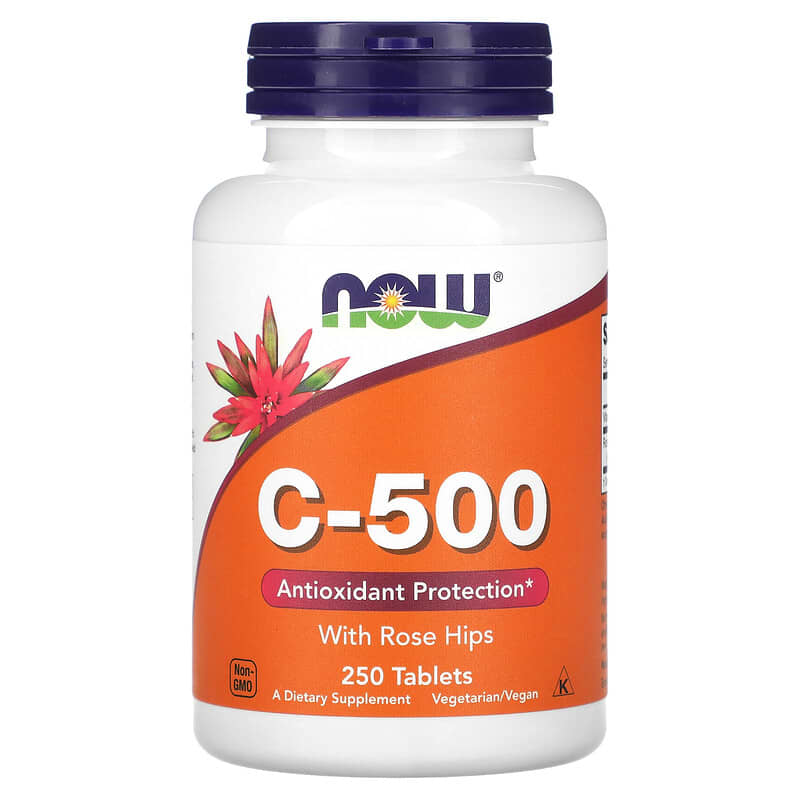 NOW Foods C-500 With Rose Hips 250 Tablets 3 NOW Foods C-500 With Rose Hips 250 Tablets 733739006721