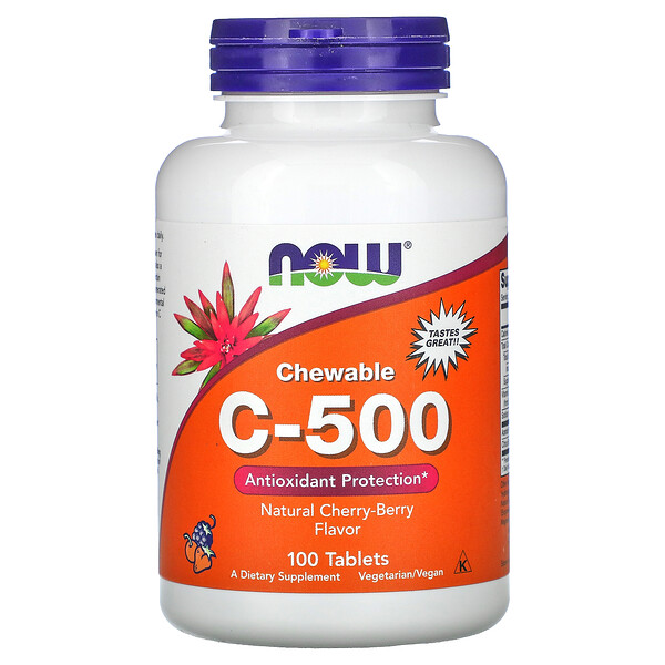 NOW Foods Chewable C-500 Natural Cherry-Berry Flavor 100 Tablets 1 Mua Now Foods Chewable C-500 Natural Cherry-Berry Flavor 100 viên giảm giá rẻ Hà nội TPHCM