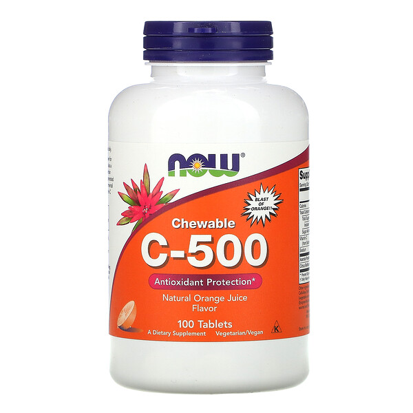 Mua Now Foods Chewable C-500 Orange Juice Flavor 100 viên giảm giá rẻ Hà nội TPHCM