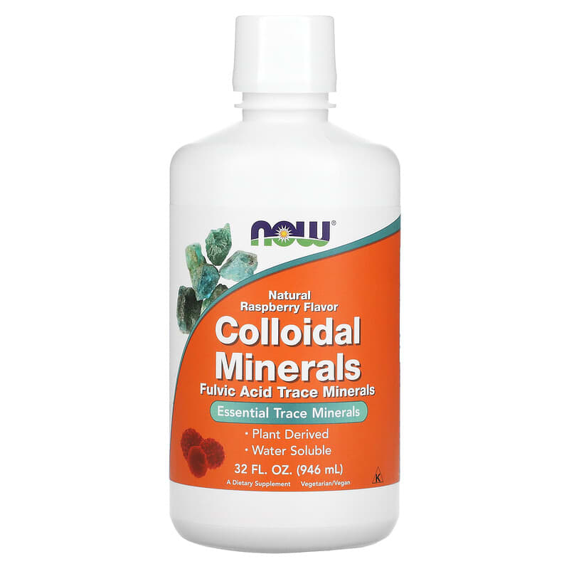 NOW Foods Colloidal Minerals Natural Raspberry 32 fl oz (946 ml) Khoe24