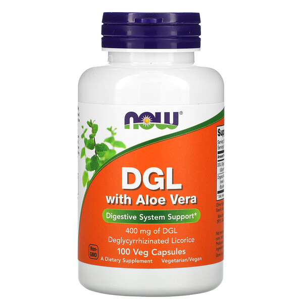Now Foods DGL with Aloe Vera 400 mg 100 Veg viên 3 now foods dgl with aloe vera 400 mg 100 veg capsules 81243