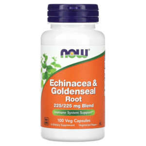 NOW Foods Echinacea & Goldenseal Root 100 Veg Capsules 733739046659