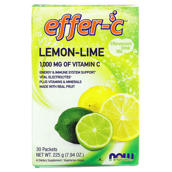 Mua Now Foods Effer-C Effervescent Drink Mix Lemon-Lime 1