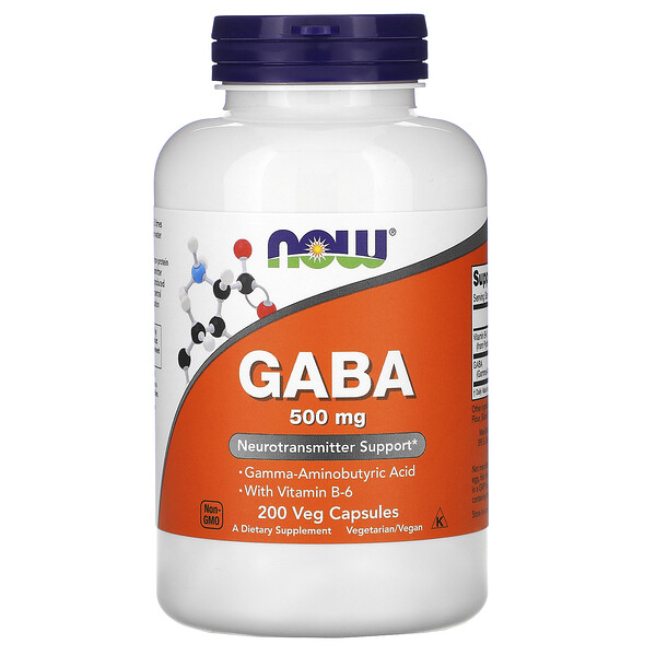 Now Foods GABA with Vitamin B-6 500 mg 200 Veg viên 3 now foods gaba with vitamin b 6 500 mg 200 veg capsules 14040