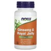 NOW Foods Ginseng & Royal Jelly 90 Veg Capsules 733739040077