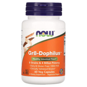 NOW Foods Gr8-Dophilus 60 Veg Capsules 733739029126