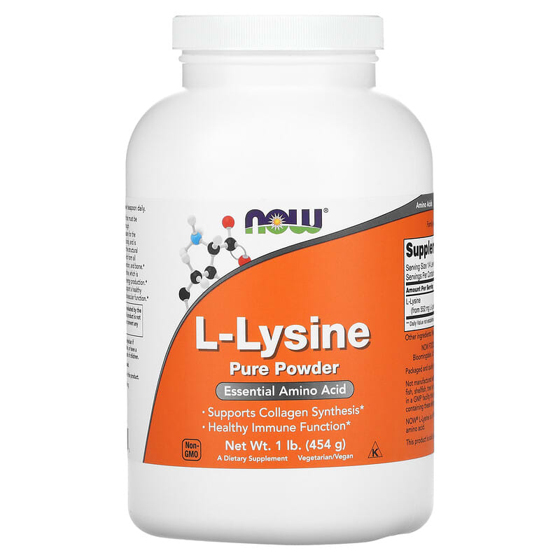 NOW Foods L-Lysine Pure Powder 1 lb (454 g) 3 NOW Foods L-Lysine Pure Powder 1 lb (454 g) 733739002402