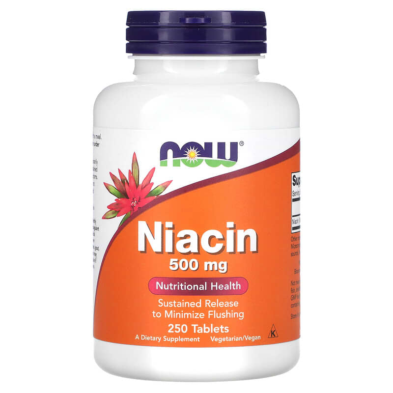 NOW Foods Niacin 500 mg 250 Tablets 3 NOW Foods Niacin 500 mg 250 Tablets 733739004826