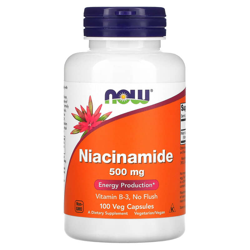 NOW Foods Niacinamide 500 mg 100 Veg Capsules 3 NOW Foods Niacinamide 500 mg 100 Veg Capsules 733739004789