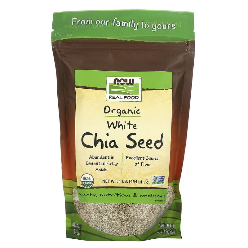 NOW Foods Real Food Organic White Chia Seed 1 lb (454 g) 3 NOW Foods Real Food Organic White Chia Seed 1 lb (454 g) 733739062413