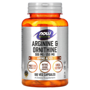 NOW Foods Sports Arginine & Ornithine 100 Veg Capsules 733739000408