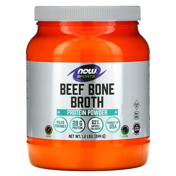Mua Now Foods Sports Beef Bone Broth Protein Powder 1.2 lbs 544 g giảm giá rẻ Hà nội TPHCM