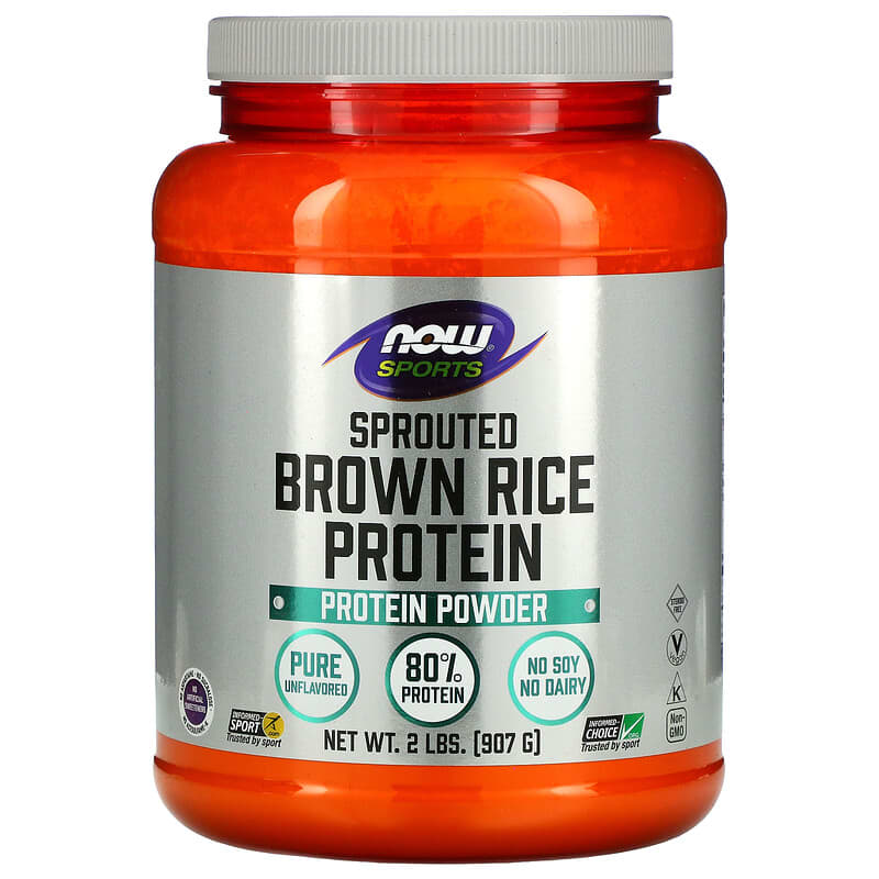 NOW Foods Sports Sprouted Brown Rice Protein Powder Pure Unflavored 2 lbs (907 g) 3 NOW Foods Sports Sprouted Brown Rice Protein Powder Pure Unflavored 2 lbs (907 g) 733739022066