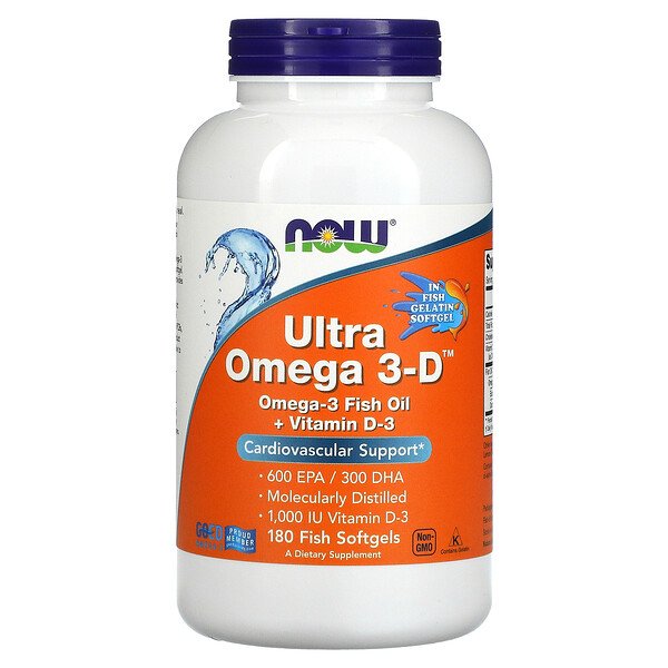 Now Foods Ultra Omega 3-D 180 Fish Softgels 3 now foods ultra omega 3 d 180 fish softgels 68700