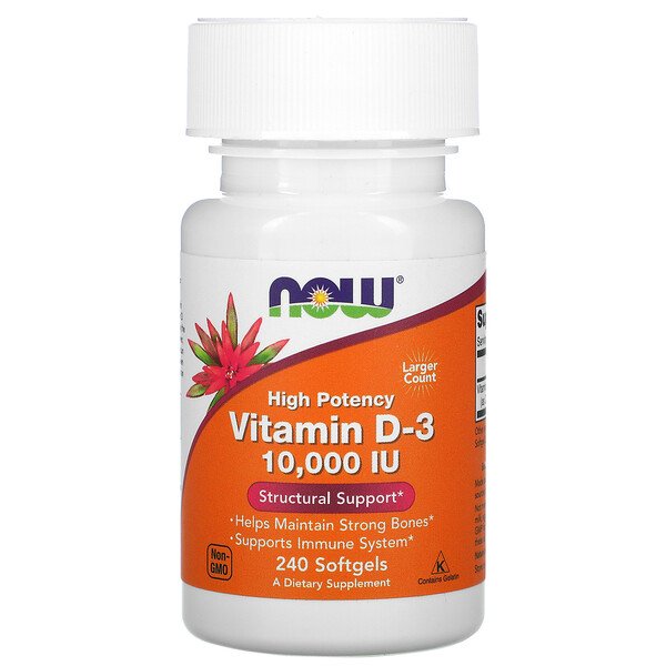 NOW Foods Vitamin D-3 250 mcg (10.000 IU) 240 Softgels 3 Mua Now Foods Vitamin D-3 250 mcg 10