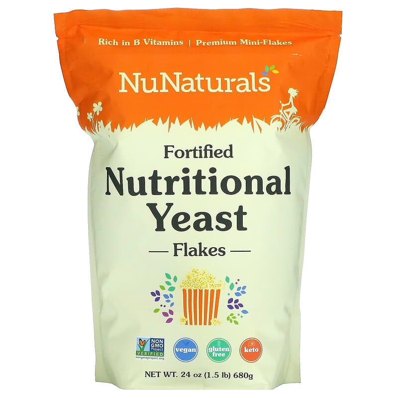 NuNaturals Fortified Nutritional Yeast Flakes 24 oz (680 g) 3 NuNaturals Fortified Nutritional Yeast Flakes 24 oz (680 g) 739223009834