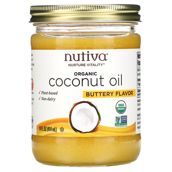 Mua Nutiva Organic Coconut Oil Buttery Flavor 14 oz 414 ml giảm giá rẻ Hà nội TPHCM