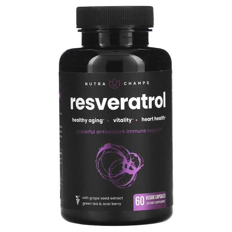 NutraChamps Resveratrol 60 Veggie Capsules 3 NutraChamps Resveratrol 60 Veggie Capsules 621983999503