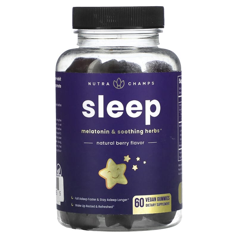 NutraChamps Sleep Natural Berry 60 Vegan Gummies 3 NutraChamps Sleep Natural Berry 60 Vegan Gummies 621983500655