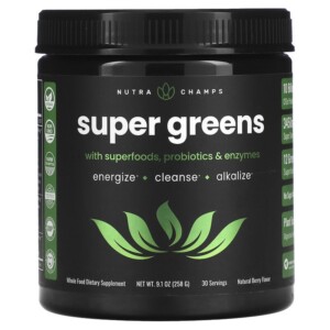 NutraChamps Super Greens Natural Berry 9.1 oz (258 g) 621983999862