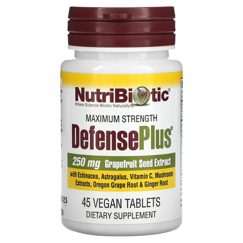 NutriBiotic DefensePlus Maximum Strength 45 Vegan Tablets 3 NutriBiotic DefensePlus Maximum Strength 45 Vegan Tablets 728177010140
