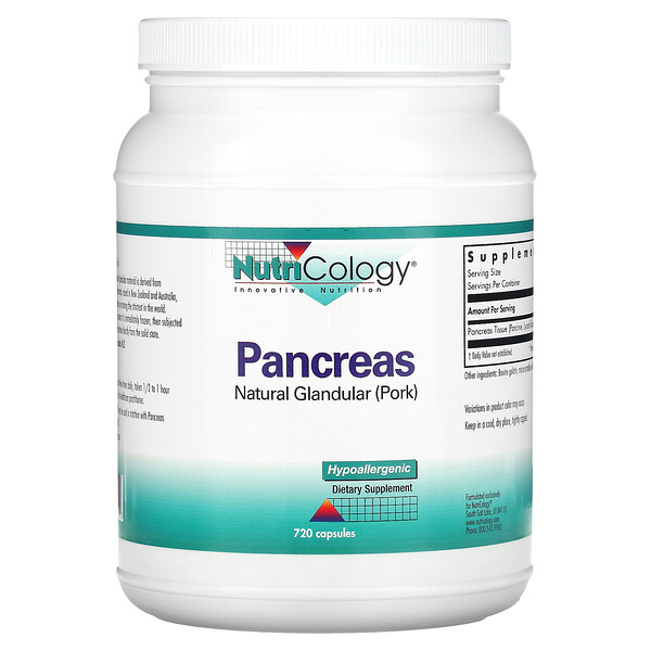 Nutricology Pancreas Natural Glandular (Pork) 720 viên 3 nutricology pancreas natural glandular pork 720 capsules 15213