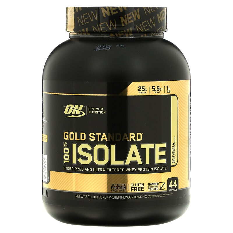 Optimum Nutrition Gold Standard 100% Isolate Rich Vanilla 2.91 lbs (1.32 kg) 3 Optimum Nutrition Gold Standard 100% Isolate Rich Vanilla 2.91 lbs (1.32 kg) 748927060751