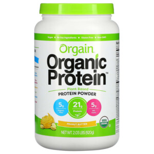 Orgain Organic Protein Powder Plant Based Peanut Butter 2.03 lb (920 g) 851770006620