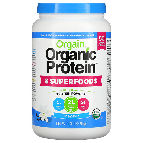 Orgain Organic Protein & Superfoods Powder Plant Based Vanilla Bean 2.02 lbs (918 g) 1 Mua Orgain Organic Protein & Superfoods Powder Plant Based Vanilla Bean 2.02 lbs 918 g giảm giá rẻ Hà nội TPHCM
