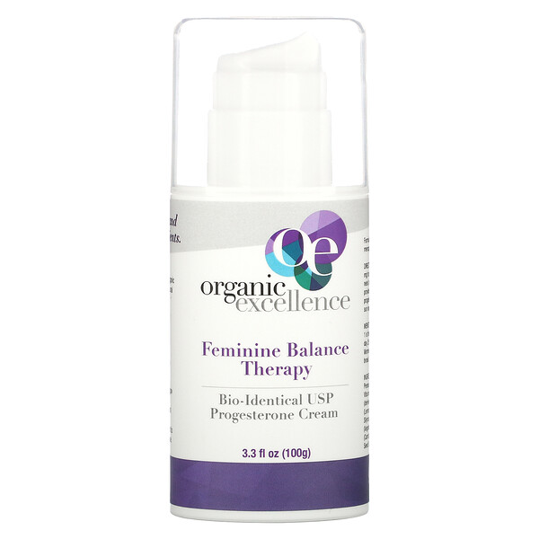 Mua Organic Excellence Feminine Balance Therapy Bio-Identical USP Progesterone Cream 3.3 oz 100 g giảm giá rẻ Hà nội TPHCM