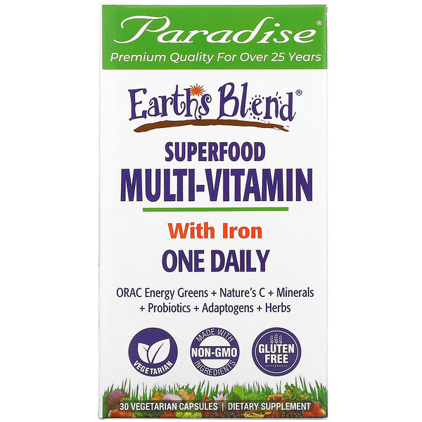 Mua Paradise Herbs Earth's Blend One Daily Superfood Multi-Vitamin With Iron 30 viên giảm giá rẻ Hà nội TPHCM
