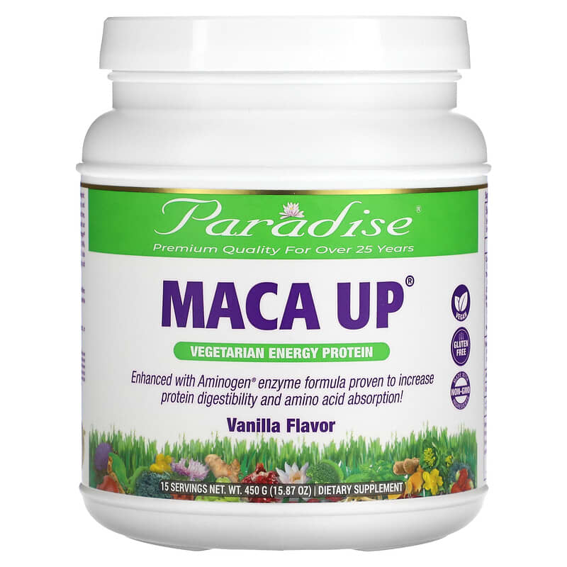 Paradise Herbs Maca Up Vegetarian Energy Protein Vanilla 15.87 oz (450 g) 3 Paradise Herbs Maca Up Vegetarian Energy Protein Vanilla 15.87 oz (450 g) 601944778040