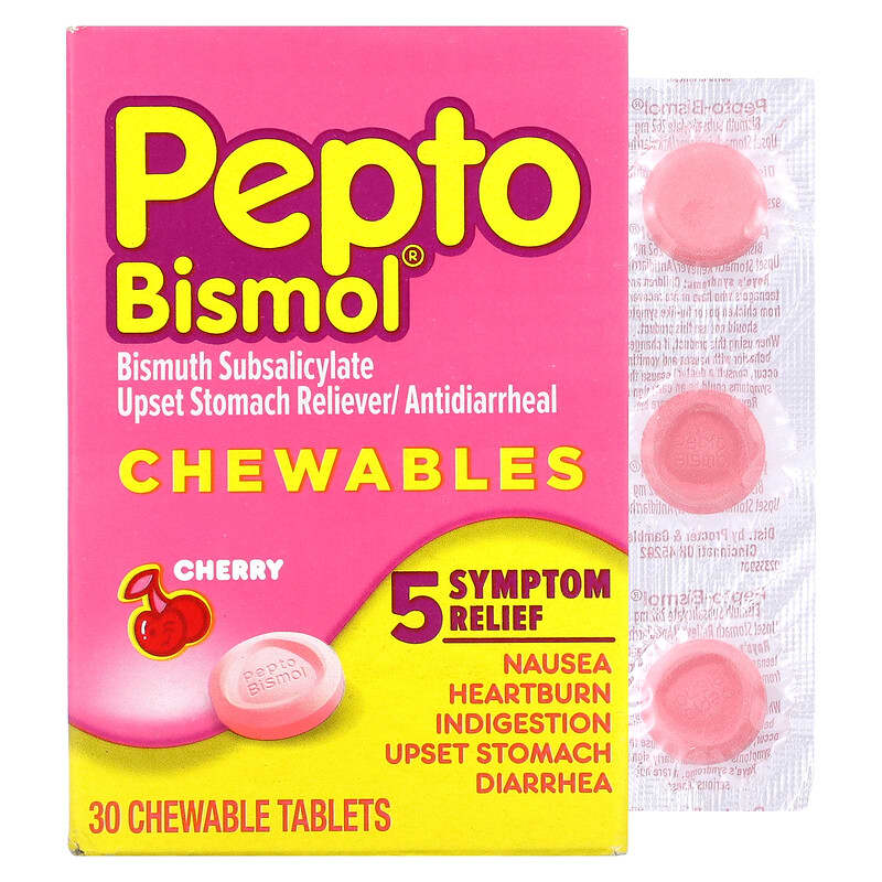 Pepto Bismol Chewables Cherry 30 Chewable Tablets 3 Pepto Bismol Chewables Cherry 30 Chewable Tablets 301490039786