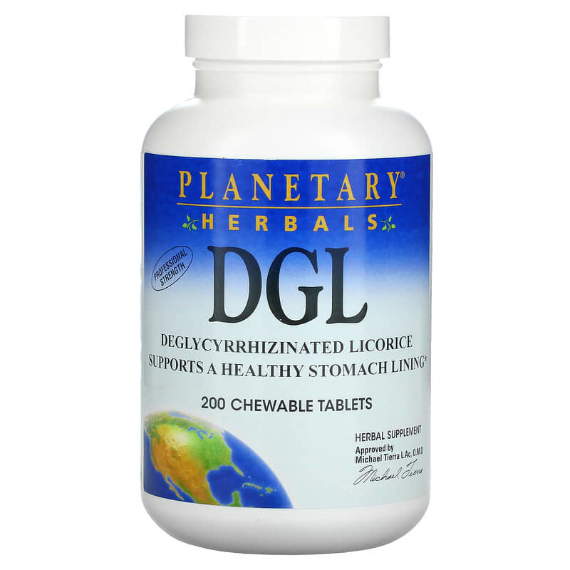 Planetary Herbals DGL Deglycyrrhizinated Licorice 200 viên nhai 6 planetary herbals dgl deglycyrrhizinated licorice 200 chewable tablets 1556