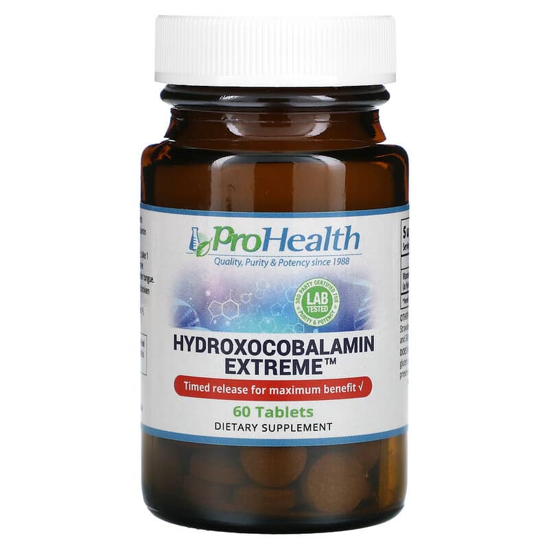 ProHealth Longevity Hydroxocobalamin Extreme 60 Tablets 3 ProHealth Longevity Hydroxocobalamin Extreme 60 Tablets 850023410825