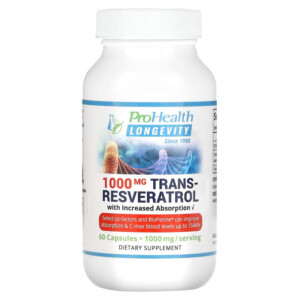 ProHealth Longevity Trans-Resveratrol with Increased Absorption 500 mg 60 Capsules 850023410030