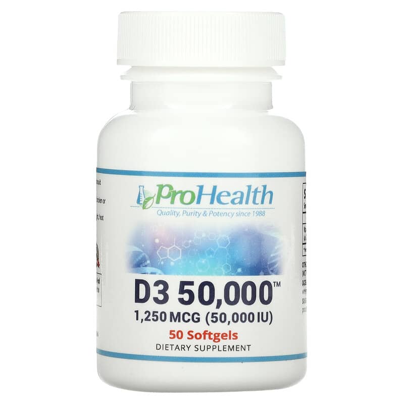 ProHealth Longevity Vitamin D3 50.000 1.250 mcg (50.000 IU) 50 Softgels 3 ProHealth Longevity Vitamin D3 50.000 1.250 mcg (50.000 IU) 50 Softgels 850023410153