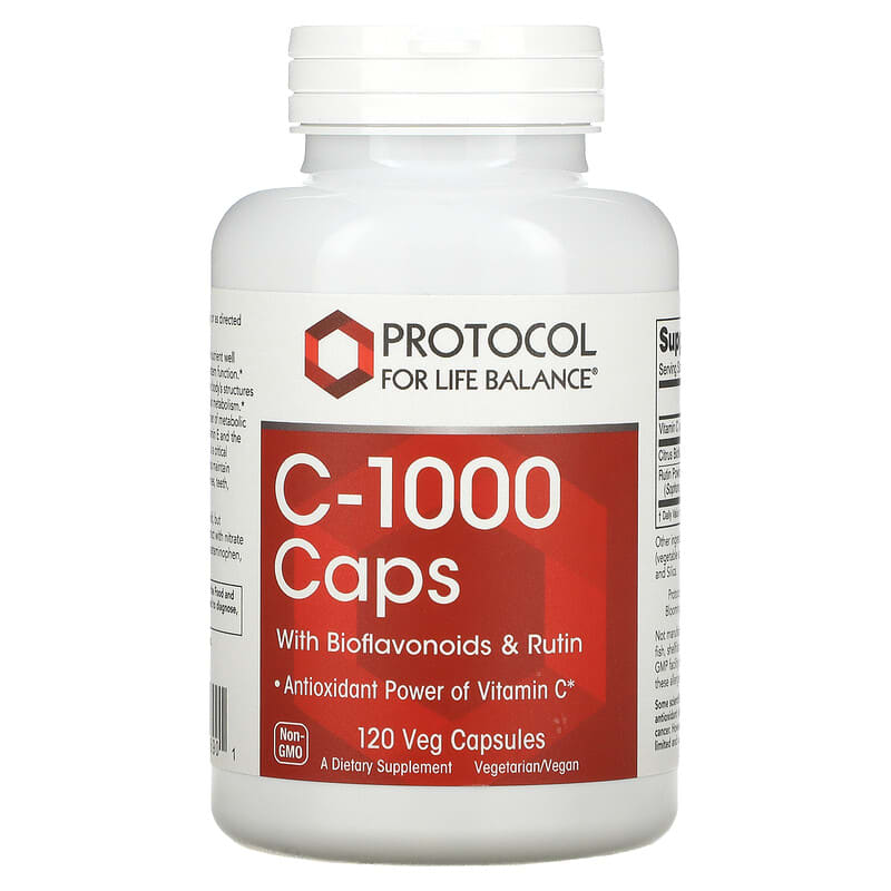 Protocol for Life Balance C-1000 Caps with Bioflavonoids & Rutin 120 Veg Capsules 3 Protocol for Life Balance C-1000 Caps with Bioflavonoids & Rutin 120 Veg Capsules 707359106901