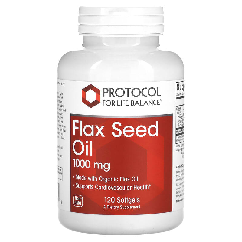 Protocol for Life Balance Flax Seed Oil 1.000 mg 120 Softgels 3 Protocol for Life Balance Flax Seed Oil 1.000 mg 120 Softgels 707359117709