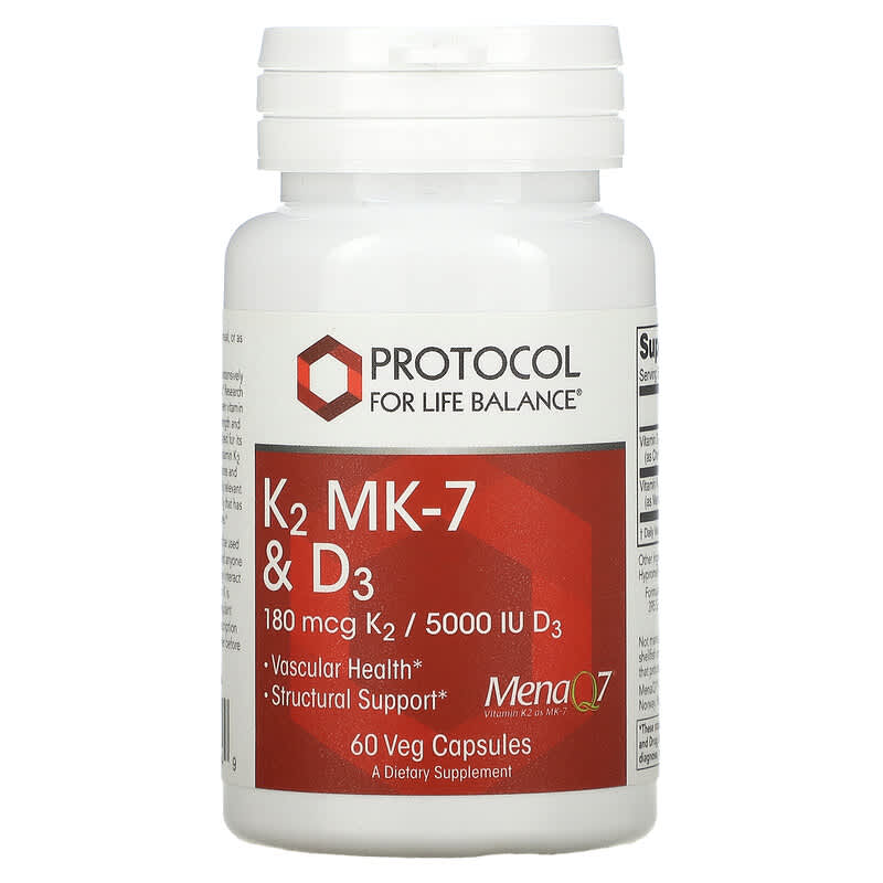 Protocol for Life Balance K2 MK-7 & D3 60 Veg Capsules 3 Protocol for Life Balance K2 MK-7 & D3 60 Veg Capsules 707359103849