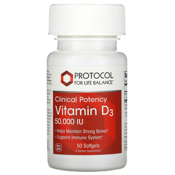 Protocol for Life Balance Vitamin D3 Clinical Potency 50,000 IU 50 Softgels 3 protocol for life balance vitamin d3 clinical potency 50 000 iu 50 softgels 104102