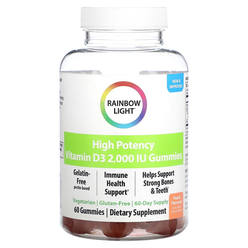 Rainbow Light High Potency Vitamin D3 Peach 2.000 IU 60 Gummies 3 Rainbow Light High Potency Vitamin D3 Peach 2.000 IU 60 Gummies 021888204380
